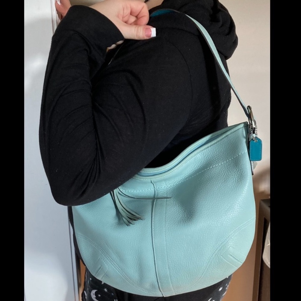Coach Soho Pebbled Large Seafoam Aqua Hobo Bag